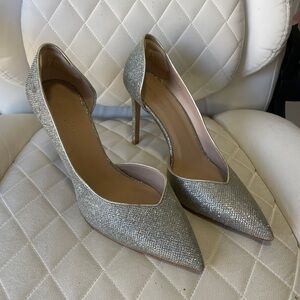Stuart Weitzman Silver Stiletto 4” heel